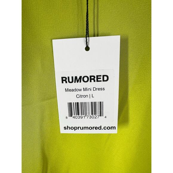 Rumored Meadow Slip Mini Dress Citron Size Large - Picture 5 of 11